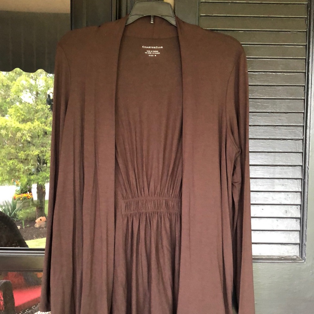 Charter Club Brown knit open Top